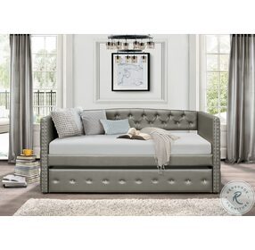 Trill Gray Silver Daybed with Trundle