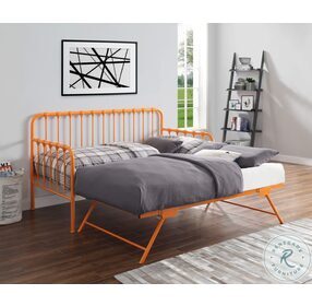 Constance Orange Daybed With Lift Up Trundle