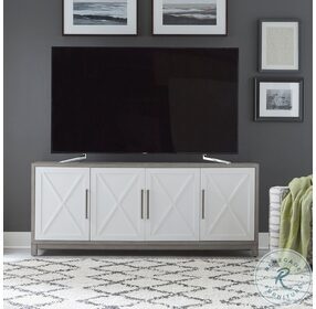 Palmetto Heights Two Tone Shell White and Driftwood 78" TV Console
