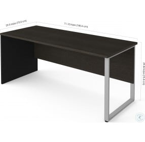 Pro Concept Plus Deep Grey and Black Rectangular Desk
