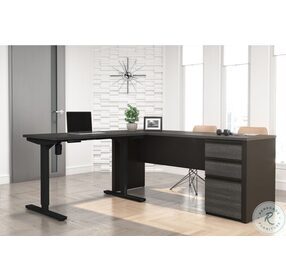 Prestige Bark Grey And Slate 71" 2 Piece L Shaped Adjustable Desk