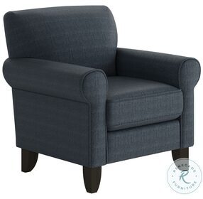 Theron Blue Indigo Rolled Arm Accent Chair