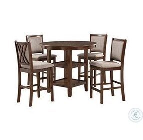 Amy Cherry 5 Piece 42" Counter Height Dining Set