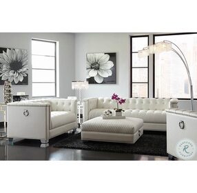 Chaviano Pearl White Tufted Chair
