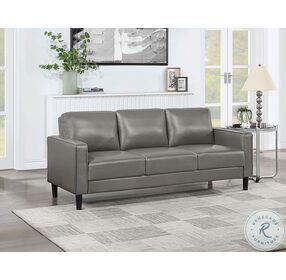 Ruth Gray Track Arm Faux Leather Living Room Set