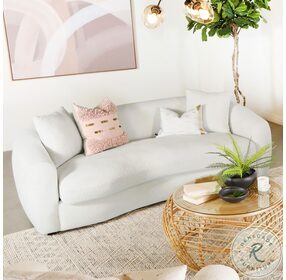 Isabella White Upholstered Living Room Set