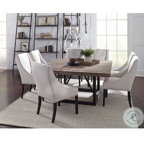 Messina Gray And Black Square Dining Table