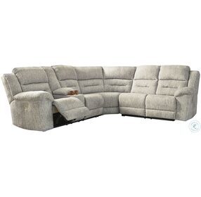 Family Den Pewter Chenille 3 Piece RAF Power Reclining Sectional