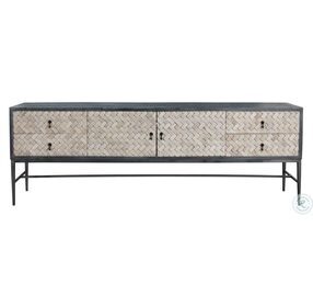 Alpine Black And Gray 4 Drawer Sideboard