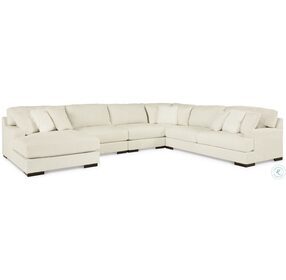 Zada Ivory 5 Piece Sectional with LAF Chaise