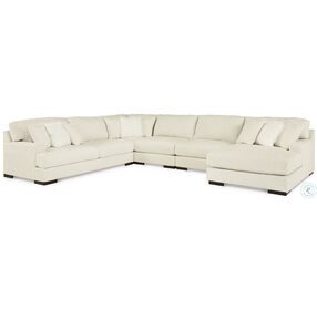 Zada Ivory 5 Piece Sectional with RAF Chaise