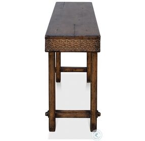Honeycomb Brown Cross Console Table