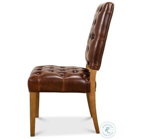 Brady Brown Leather Side Chair Set Of 2