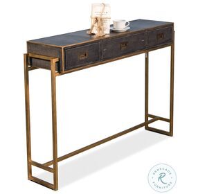 Shagreen Gold And Gray Console Table