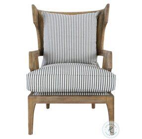 Lawrence Brown And Blue Striped Accent Chair