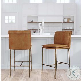Mayer Tan Leather 26" Counter Height Stool