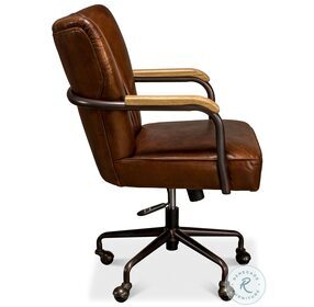 Parker Vintage Cigar Leather Swivel Office Chair