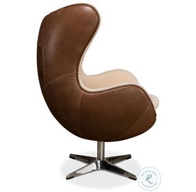 Jacobean Brown Mid 20Th Century Leather Egg Chair