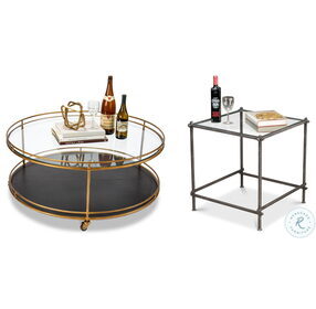 Trolley Gold Round Cocktail Table