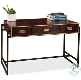 Old Brown Brown Leather Desk