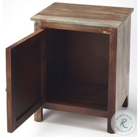Rustic Blue And Brown Accent Cabinet