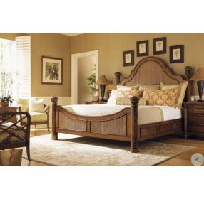 Island Estate Plantation Brown Round Hill Cal. King Poster Bed