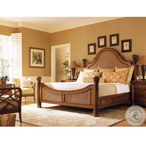 Island Estate Plantation Brown Round Hill King Poster Bed