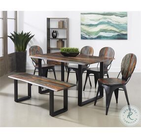 Sierra II Brown And Black Powder Coat Dining Chair Set Of 2