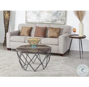 English Brown And Gunmetal Accent Table