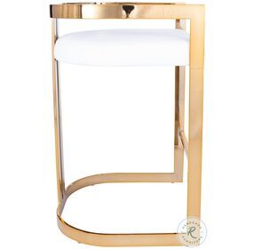 Clarence Gold And White Faux Leather Counter Height Stool
