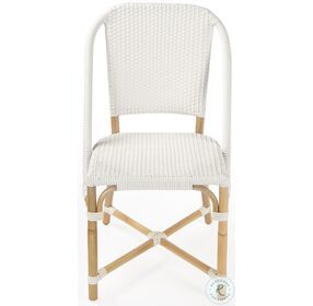 Tenor Distressed White and Black Rattan Side Chair