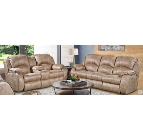 Cagney Vintage Power Reclining Double Reclining Sofa with Power Headrest