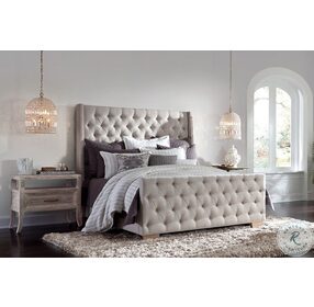 Laurent Cream Tufted King Panel Bed