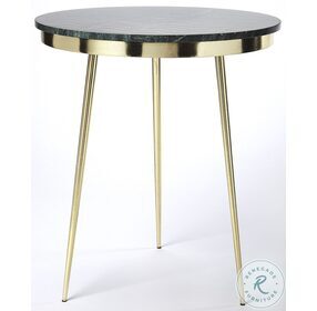 Hollings Green Marble And Brass Accent Table