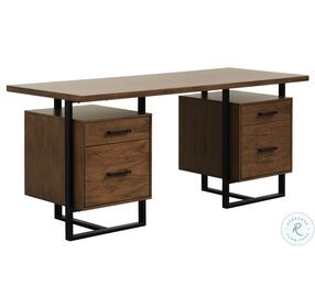 Sedley Walnut and Rustic Black Home Office Set