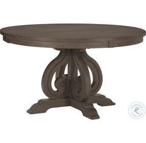 Toulon Distressed Dark Oak Round Pedestal Dining Room Set