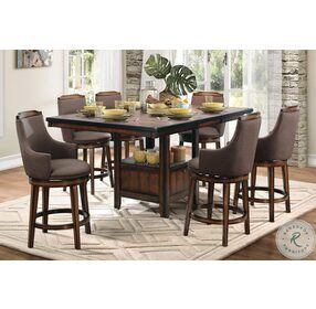 Bayshore Brown Swivel Counter Height Chair Set of 2