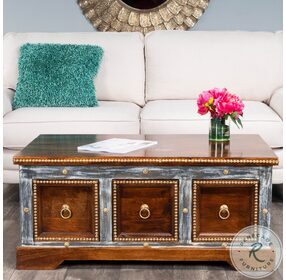 Tenor Artifacts Wood And Hand Painted Storage Coffee Table