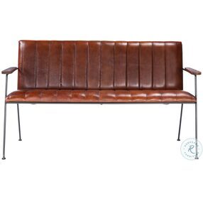 Phoenix Brown Leather Bench