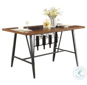 Selbyville Light Cherry And Gunmetal Counter Height Dining Room Set