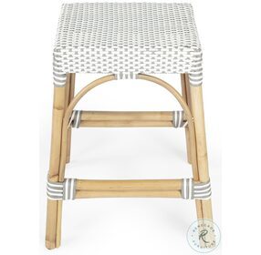 Robias Grey And White Rattan Counter Height Stool