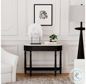 Danielle Washed Black And White Marble Console Table