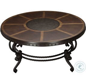 Copeland Dark Cherry And Tobacco Round Occasional Table Set