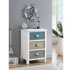 Tide Pool Multi Color 3 Drawer Chairside Table