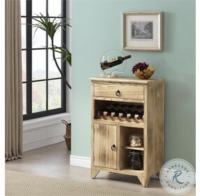 Boardwalk Brown 1 Door 1 Drawer Wine Cabinet