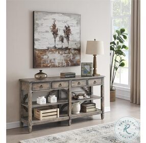 Bostwick Brown Four Drawer Console Table