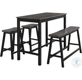 Visby Black And Gray 4 Piece Counter Height Dining Set