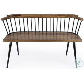 Tempe Brown Industrial Chic Spindle Back Bench