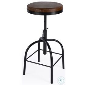 Clyde Brown Leather Adjustable Bar Stool
