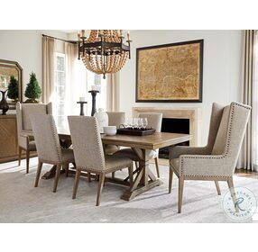 Cypress Point Natural Driftwood Gray Pierpoint Double Pedestal Extendable Dining Table